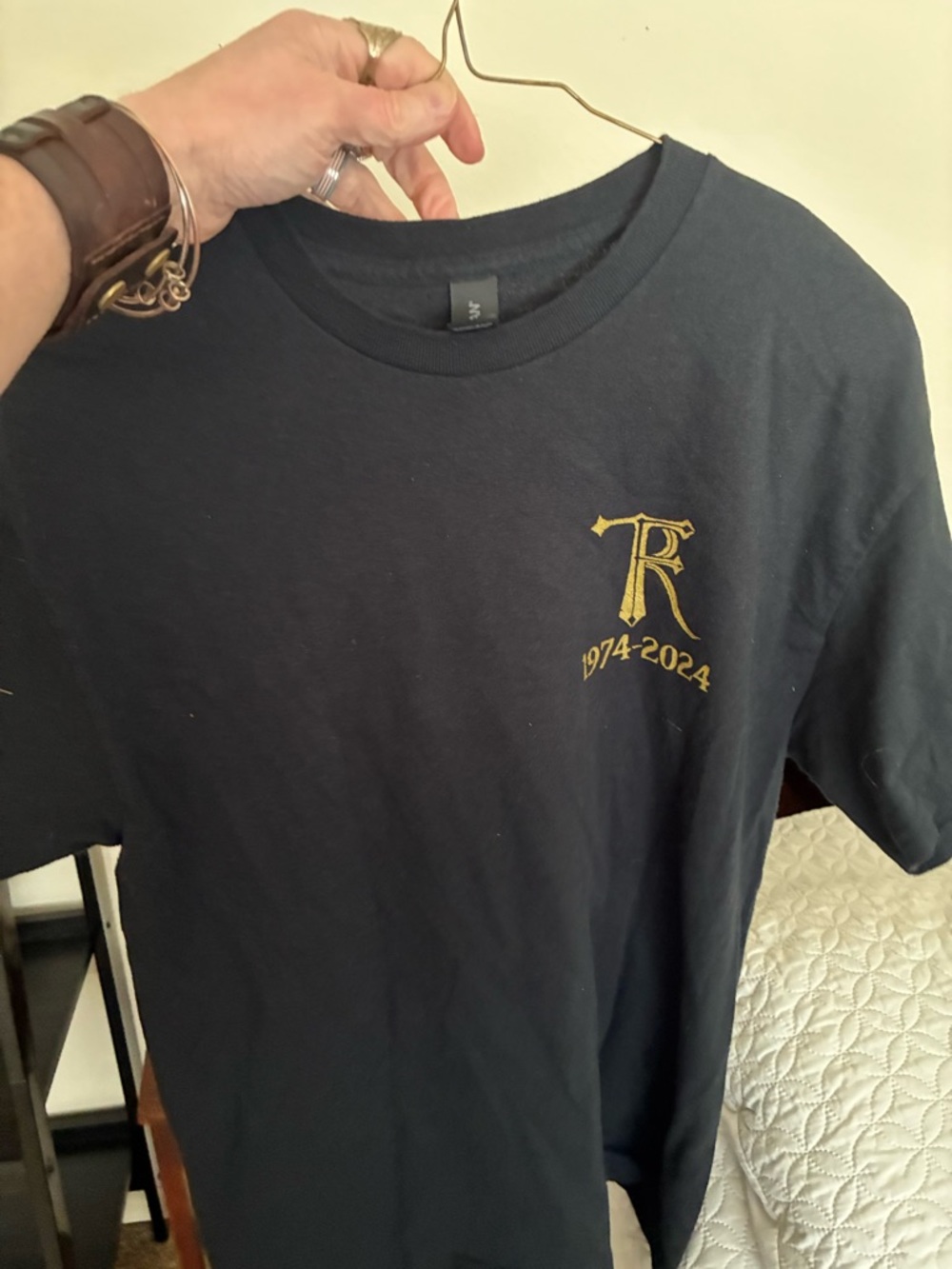 Men's Navy Tee w/ eagle official shirt of the Texas Renaissance Festival.
